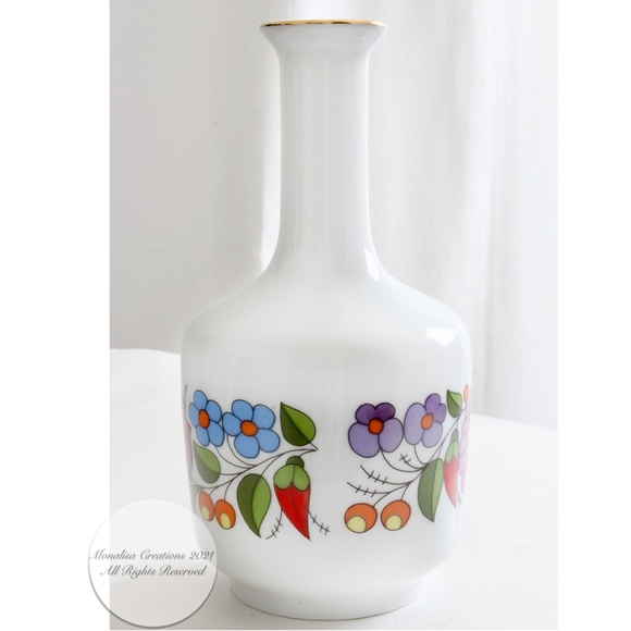 Kalocsa Hungary 8pc Porcelain Set Decanter Cups + Tray 'Traditional' Pattern - Picture 7 of 16